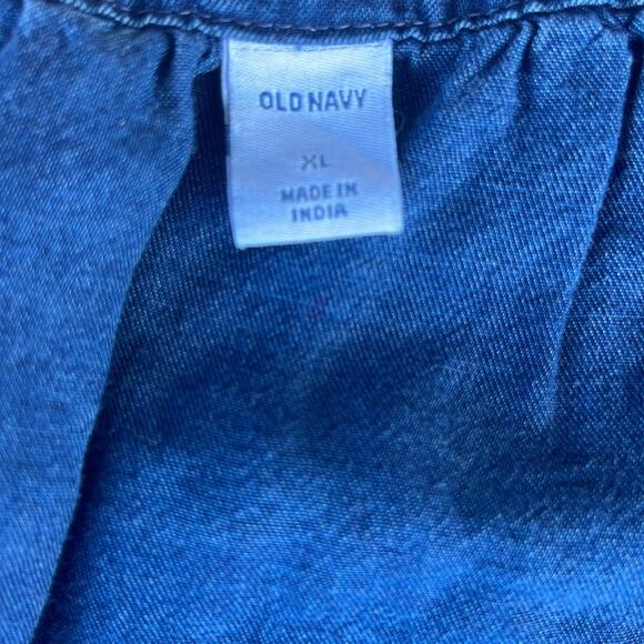 Old Navy chambray long sleeve v-neck blouse size XL - Picture 3 of 7
